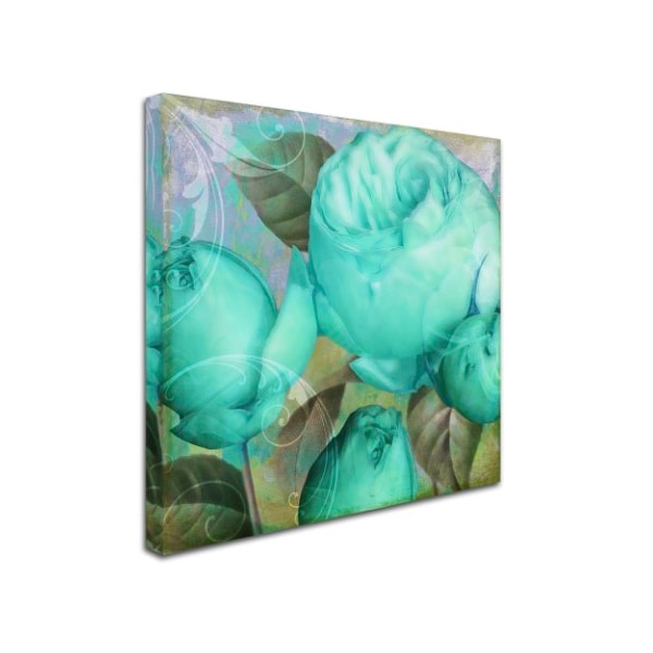 Color Bakery 'Aqua Rose II' Canvas Art,18x18